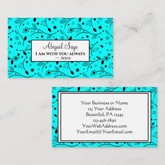 Matteüs 28:20 Ik ben altijd bij U, Bloem Visitekaartje (Voorkant / Achterkant)