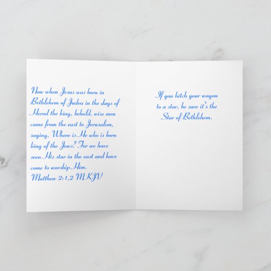 Matteüs 2:1,2 Kerst Kaart (Binnen)