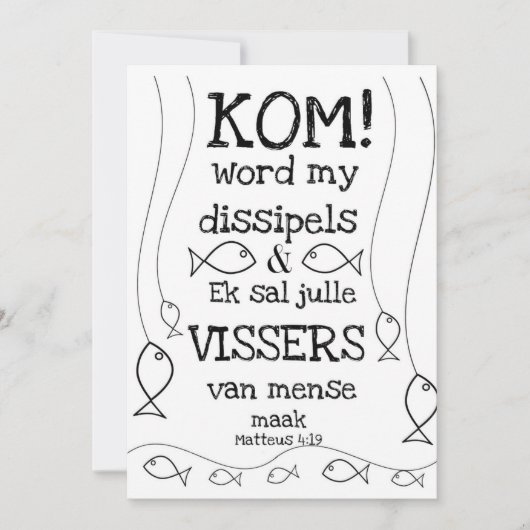 Matteus 4:19 feestdagenkaart (Voorkant)