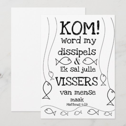 Matteus 4:19 feestdagenkaart (Voorkant / Achterkant)