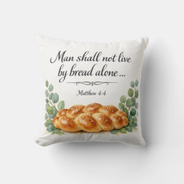 Matteüs 4:4, Messiaanse Joodse Decoratie, Bijbelve Kussen