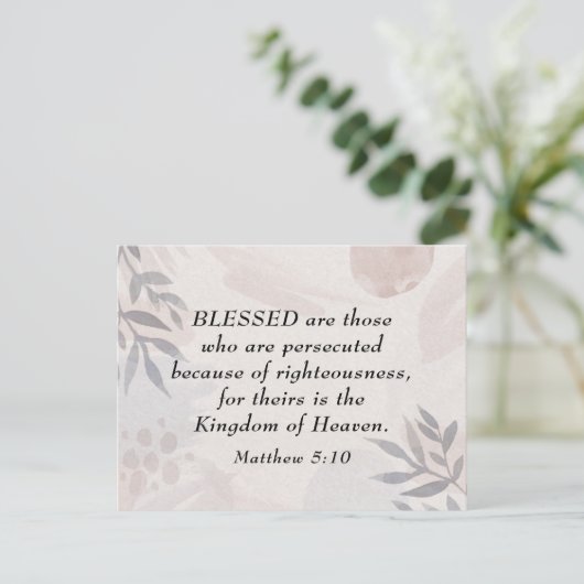 Matteüs 5:10 Gezegend zijn de vervolgde zaligheden Briefkaart (Staand voorkant)