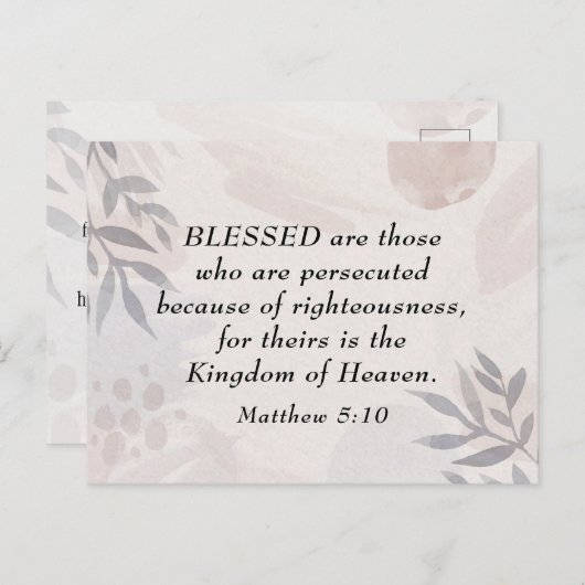 Matteüs 5:10 Gezegend zijn de vervolgde zaligheden Briefkaart (Voorkant / Achterkant)