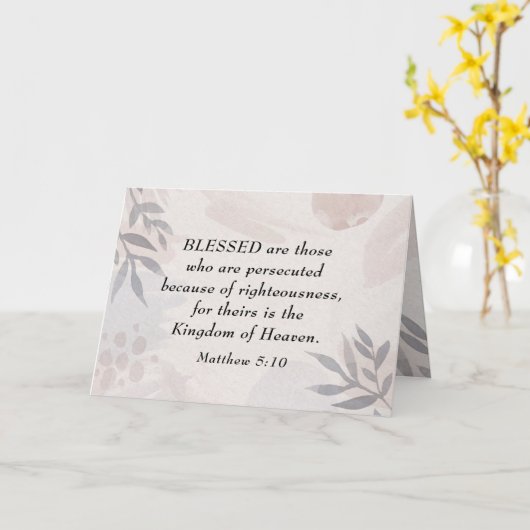 Matteüs 5:10 Gezegend zijn de vervolgde zaligheden Kaart (Gele Bloem)