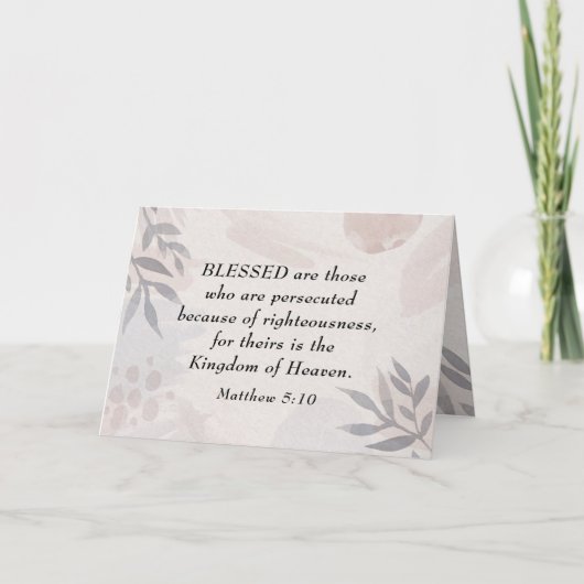 Matteüs 5:10 Gezegend zijn de vervolgde zaligheden Kaart (Voorkant)