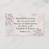 Matteüs 5:10 Gezegend zijn de vervolgde zaligheden Visitekaartje (Voorkant)