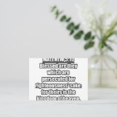 Matteüs 5:10 KJV Bijbel Verse Typografie Informatiekaartje (Staand voorkant)