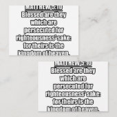 Matteüs 5:10 KJV Bijbel Verse Typografie Informatiekaartje (Voorkant / Achterkant)