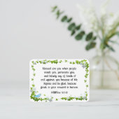 Matteüs 5:11-12 Gezegend bent u zaligheden Bijbel Visitekaartje (Staand voorkant)