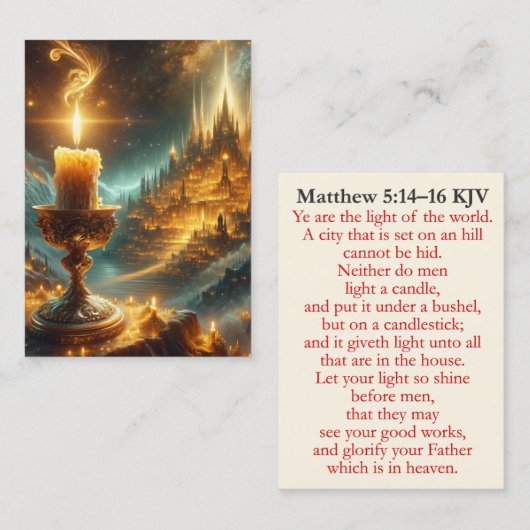 Matteüs 5:14-16 KJV Kaarten - Laat je licht schijn Visitekaartje (Voorkant / Achterkant)