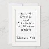 Matteüs 5:14 Bijbelvers, Bemoedigende Schrift Kaart (Voorkant)