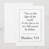 Matteüs 5:14 Bijbelvers, Bemoedigende Schrift Kaart (Voorkant / Achterkant)
