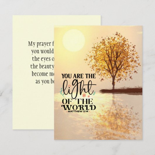 Matteüs 5:14 U bent de Lichte Bijbel Vlakke Kaart (Voorkant / Achterkant)