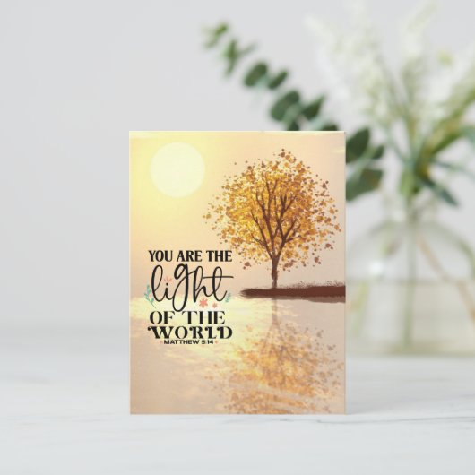 Matteüs 5:14 U bent het Licht van de Wereldbijbel Briefkaart (Staand voorkant)