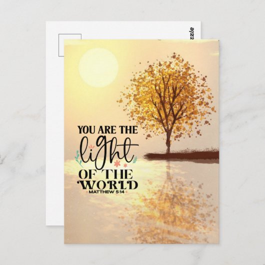 Matteüs 5:14 U bent het Licht van de Wereldbijbel Briefkaart (Voorkant / Achterkant)