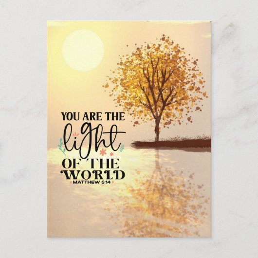 Matteüs 5:14 U bent het Licht van de Wereldbijbel Briefkaart (Voorkant)