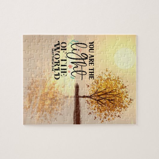 Matteüs 5:14 U bent het Licht van de Wereldbijbel Legpuzzel (Horizontaal)