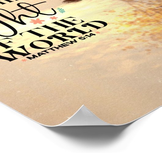 Matteüs 5:14 U bent het Licht van de Wereldbijbel Poster (Hoek)