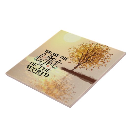 Matteüs 5:14 U bent het Licht van de Wereldbijbel Tegeltje (Zijkant)