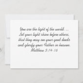 Matteüs 5:14 Wees de Lichte Bijbel Christelijke Ka (Achterkant)