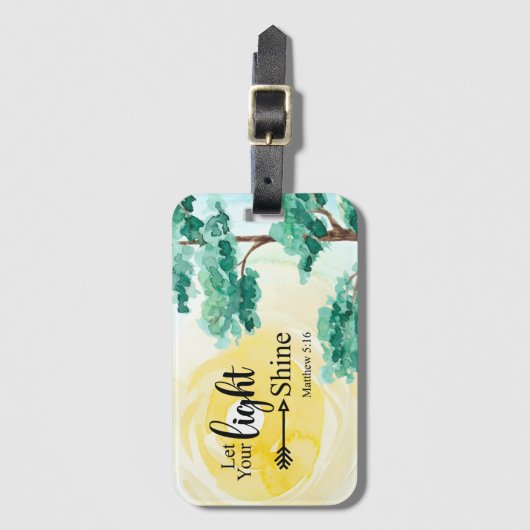 Matteüs 5:16 Laat uw licht schijnen Bijbel Christe Bagagelabel (Voorkant (verticaal))