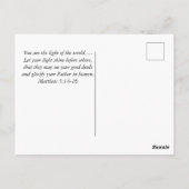 Matteüs 5:16 Laat uw licht schijnen Bijbel Christe Briefkaart (Achterkant)