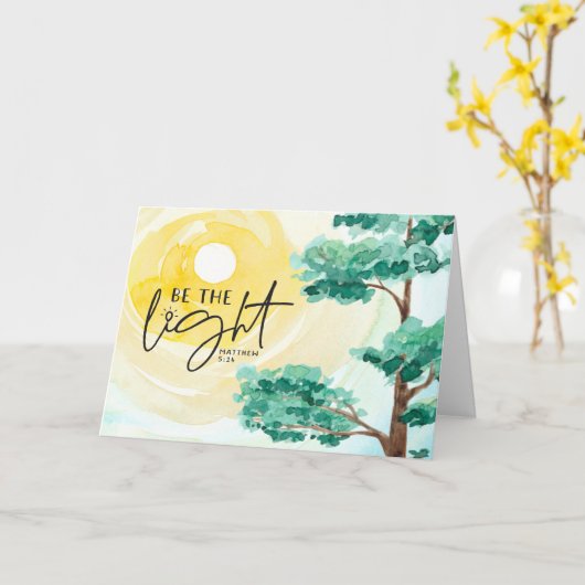 Matteüs 5:16 Laat uw licht schijnen Bijbel Christe Kaart (Gele Bloem)