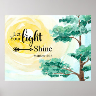 Matteüs 5:16 Laat uw licht schijnen Bijbel Christe Poster