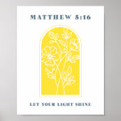 Matteus 5:16 Laat Uw Licht Schijnen Christelijke K Poster (Voorkant)