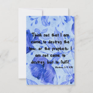 Matteüs 5:17 KJV Bijbel Schrift Pic Wenskaart Kaart
