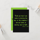 Matteüs 5:17 KJV Bijbel Schrift Wenskaart Kaart (Voorkant / Achterkant in situ)