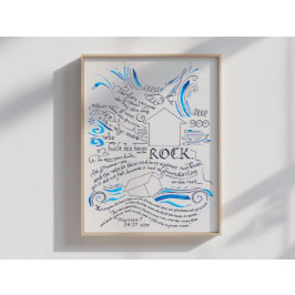 Matteüs 5 24 27 Huis op de Rots Bijbelvers Poster