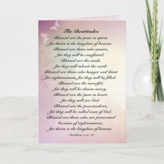 Matteüs 5:3-10 Zalig preken op de berg Kaart (Voorkant)