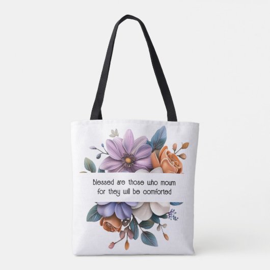 Matteüs 5:4 Canvas tas (Achterkant)