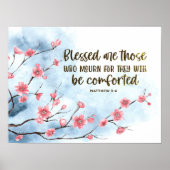 Matteüs 5:4 Gezegend zijn zij die treuren om de Bi Poster (Voorkant)