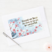 Matteüs 5:4 Gezegend zijn zij die treuren om de Bi Rechthoekige Sticker (Envelop)