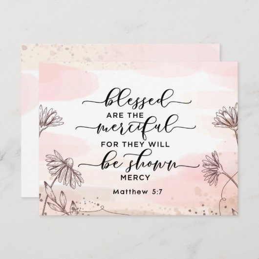 Matteüs 5:7 Gezegend zijn de barmhartige platte Ka (Voorkant / Achterkant)