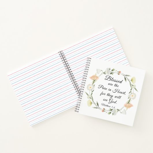 Matteüs 5:8 Gezegend zijn de Pure in het hart Notitieboek (Binnen)