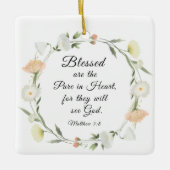 Matteüs 5:8 Gezegend zijn de Zuivere in hart Bijbe Keramisch Ornament (Voorkant)