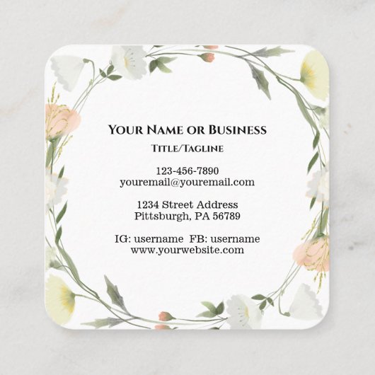 Matteüs 5:8 Gezegend zijn de Zuivere in hart Bijbe Vierkante Visitekaartje (Achterkant)