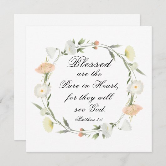Matteüs 5:8 Gezegend zijn Puur in Hart Vlakke Kaar (Voorkant / Achterkant)