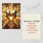 Matteüs 5:8 KJV Kaarten - Puur in Hart Visitekaartje (Voorkant / Achterkant)