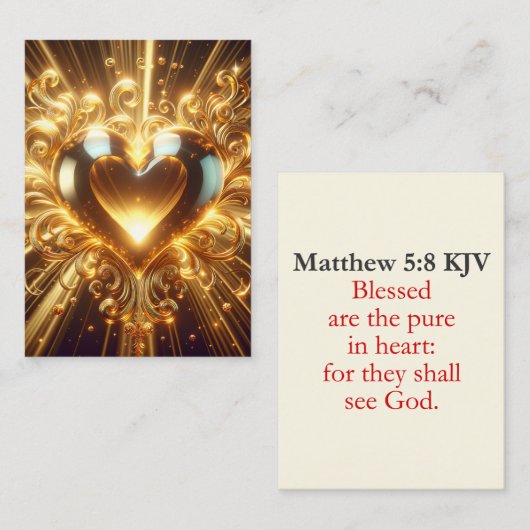Matteüs 5:8 KJV Kaarten - Puur in Hart Visitekaartje (Voorkant / Achterkant)