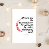 Matteüs 5:9 Bijbelvers Kerstkaart