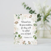 Matteüs 5 9 Gezegend is de Vredesmakersbijbel Briefkaart (Staand voorkant)