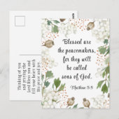 Matteüs 5 9 Gezegend is de Vredesmakersbijbel Briefkaart (Voorkant / Achterkant)