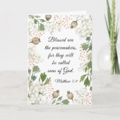 Matteüs 5 9 Gezegend is de Vredesmakersbijbel Kaart (Voorkant)