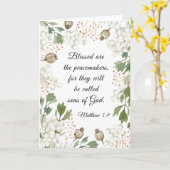 Matteüs 5 9 Gezegend is de Vredesmakersbijbel Kaart (Gele Bloem)