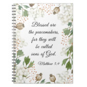 Matteüs 5 9 Gezegend zijn de vredemakers zalighede Notitieboek (Voorkant)