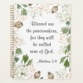 Matteüs 5 9 Gezegend zijn de vredemakers zalighede Planner (Voorkant)